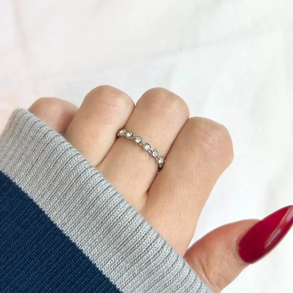 Vintage Inspired Luxury Silver Tone Ring